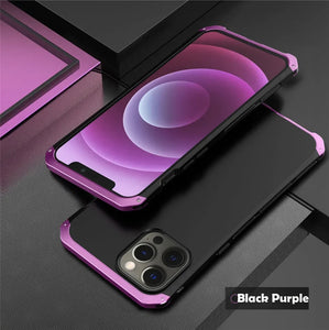 Shockproof Metal Armor Case For iPhone 11 12 13 14 15 Pro Max Case Aluminum + PC Cover For iPhone 13 Mini 14 Plus Xr Xs Max Case