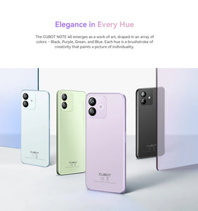 [World Premiere]Cubot Note 40 Smartphone 12GB(6GB+6GB)+256GB 50MP Main Camera 6.56" HD 90Hz Display 5200mAh Battery Face ID GPS