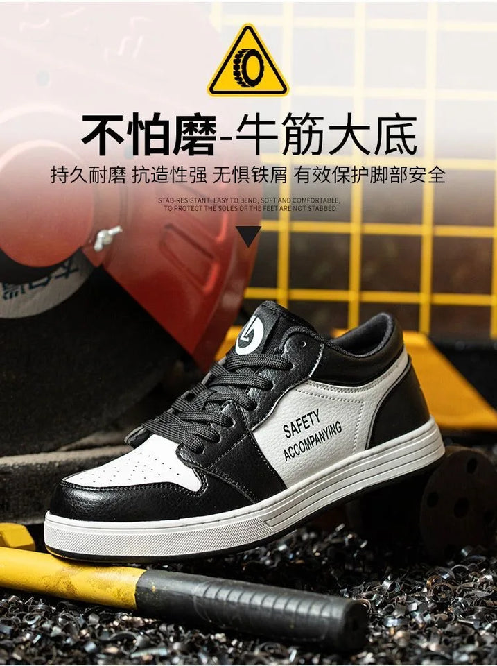 Unisex High-quality Work Shoes Men Non-slip Safety Shoes Anti-smash Anti-puncture Indestructible Shoes Women's Work Sneakers 46