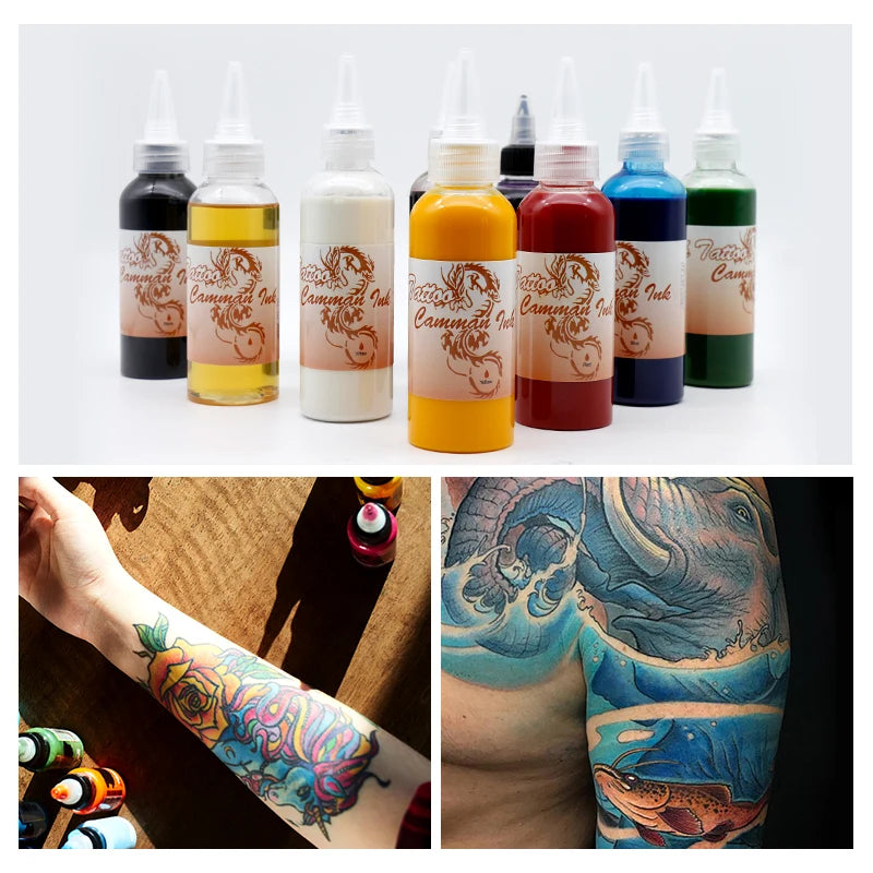 100ml Temporary Tattoos Ink Semi Permanent Airbrush Fake Common Ink For Body Art Gloss Tint Paint Beauty Pigment Makeup Supplies