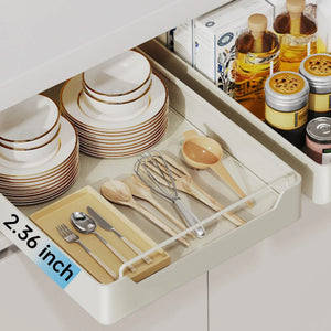 Pull Out Cabinet Organizer Fixed With Damping Guide Heavy Duty Noiseless Sliding Drawer For Kitchen 12.2"Wx16.9"Dx2.75"H