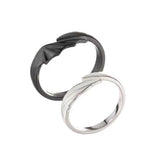 2Pieces Angel & Devil Couples Matching Ring Set Simplicity Adjustable for Women Men Engagement Marry Anniversary Lover