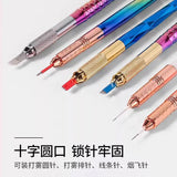 1 Pc Microblading Manual Crystal Acrylic Tattoo Pen Permanent Makeup Eyebrow Tools Multi-Usage For Flat or Round Needles