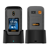 UNIWA V909T Big Push-Button 4G Flip Phone Dual Screen 0.3MP Camera FM Radio Russian Hebrew Keyboard 2250mAh Clamshell Cellphone