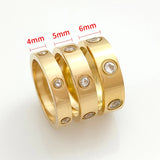 Love Ring for Couple 18K Gold plated Stainless Steel