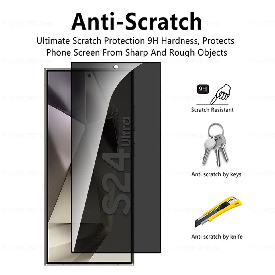 For Samsung Galaxy S24 Ultra Glass 2Pcs Tempered Glass Case S 24 Plus S24Ultra S24+ 5G Anti-Peep Privacy Screen Protector Films