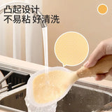 Creative Standing Silicone Rice Spoon Wooden Handle Non-stick Spatula Heat Resistant Rice Paddle Food Kitchen Cooking Tools