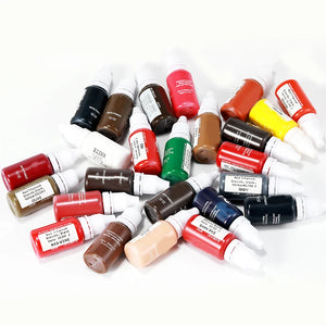 24 Colors Tattoo Ink Set Permanent Makeup Eyebrow Ink Lips Eye Line Tattoo Color Microblading Pigment for Body Beauty Tattoo Art