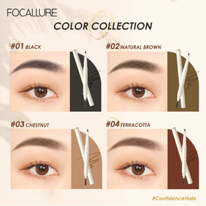 FOCALLURE 4 Color Ultra Fine Eyebrow Pencil Slidable Waterproof Long Lasting Natural Fast Dry Eyebrow Enhancers Makeup Cosmetics