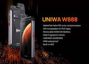 UNIWA W888 ATEX Explosion Indestructible Water Proof Mobile Phone 4GB+64GB 5000mAh Walkie Talkie PTT Smartphone Andriod 11 NFC