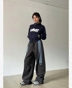 American retro lazy wide leg pants women loose casual sports sweatpants floor mopping pants trendy y2k pants women clothing