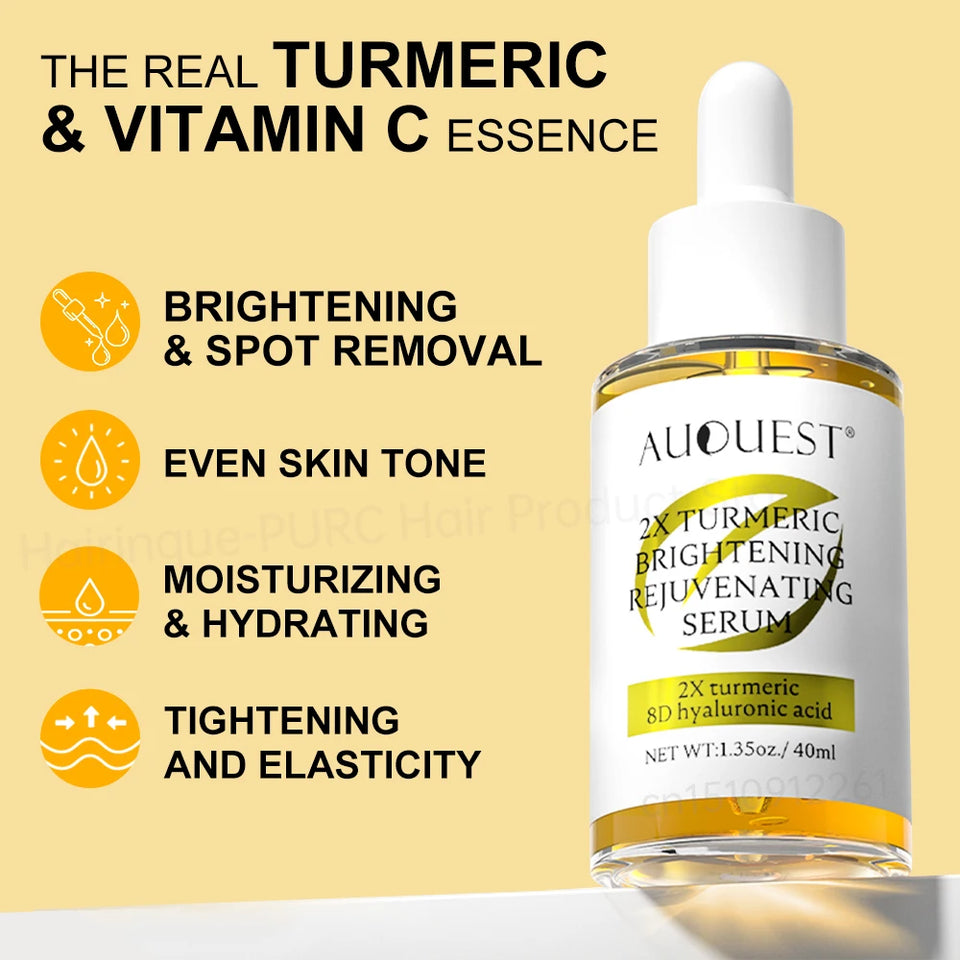 Vitamin C Face Serum Hyaluronic Acid Collagen Skincare Turmeric Pore Shrinking Brighten Glowing Serum For Women Facial Skin Care