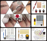 3D Eyebrow Tattoo Microblading Needle Blade Pen Pigment Practice Kit Tattoo Pigment Ring Permanent Makeup Eyebrow Tattoo Pen Set