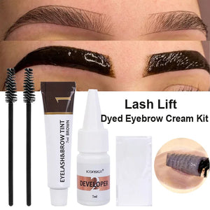 Semi Permanent Dye Eyebrow Gel Makeup 2 in 1 Waterproof Fast Tint Easy Black Brown Lifting Lash Eyebrow Enhancer Tattoo Pigment