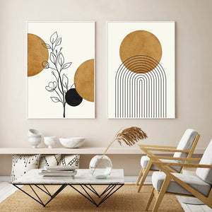 Abstract Lines Solar Plants Mid Century Posters Oil Paintings Wall Art Prints Modern Living Rooms Indoor Home Decoration Picture