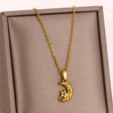 Zirconia Choker Moon Necklace