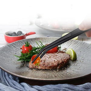 8/10/12-Inch Kitchen Tongs, Stainless Steel Culinary Plating Tweezers BBQ Tongs - Food Styling Baking Decor