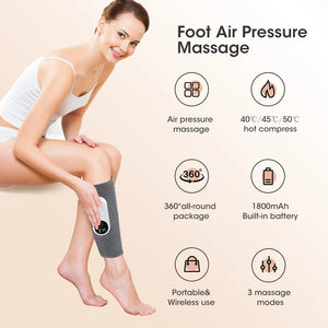 Wireless Air Pressure Calf Massager Presotherapy Machine 3 Mode Leg Muscle Relaxation Promote Blood Circulation Relieve Pain