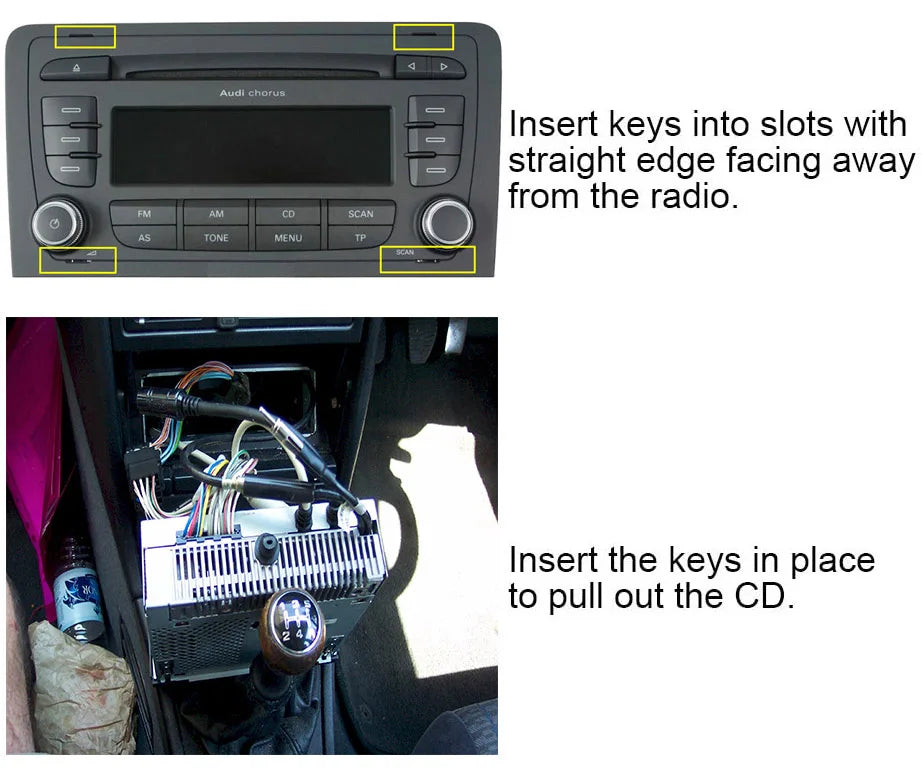 Radio Removal Tools Stereo Key Release Pin Head Unit Practical Extraction Remover For VW Audi Skoda Ford Tesla Car Accessories