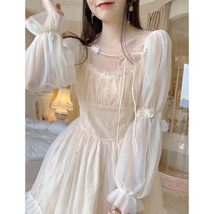 Long Sleeve Kawaii Lolita Vintage Mini Dress