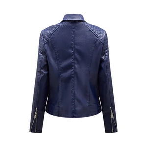 BTQWFD Women's Winter Turndown Collar Coats Long Sleeve PU Leather Jackets Female Clothing 2023 New Autumn Outwear With Pocket