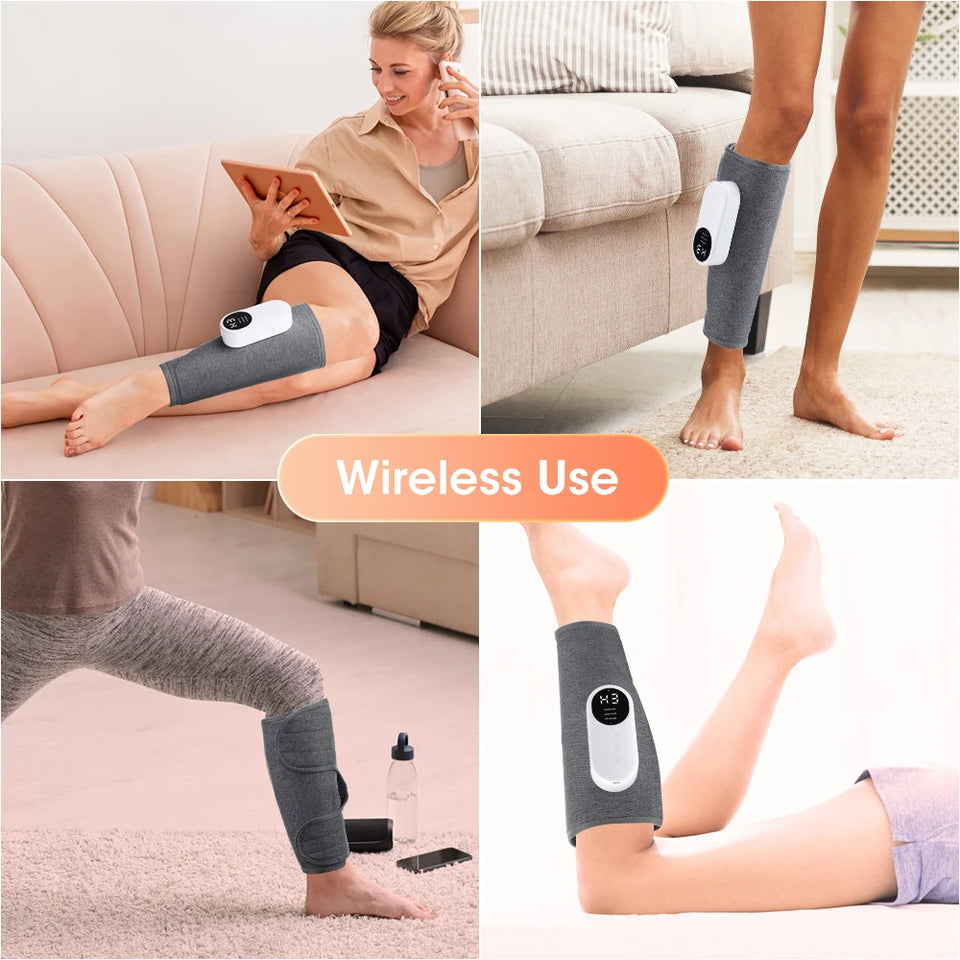 Wireless Air Pressure Calf Massager Presotherapy Machine 3 Mode Leg Muscle Relaxation Promote Blood Circulation Relieve Pain