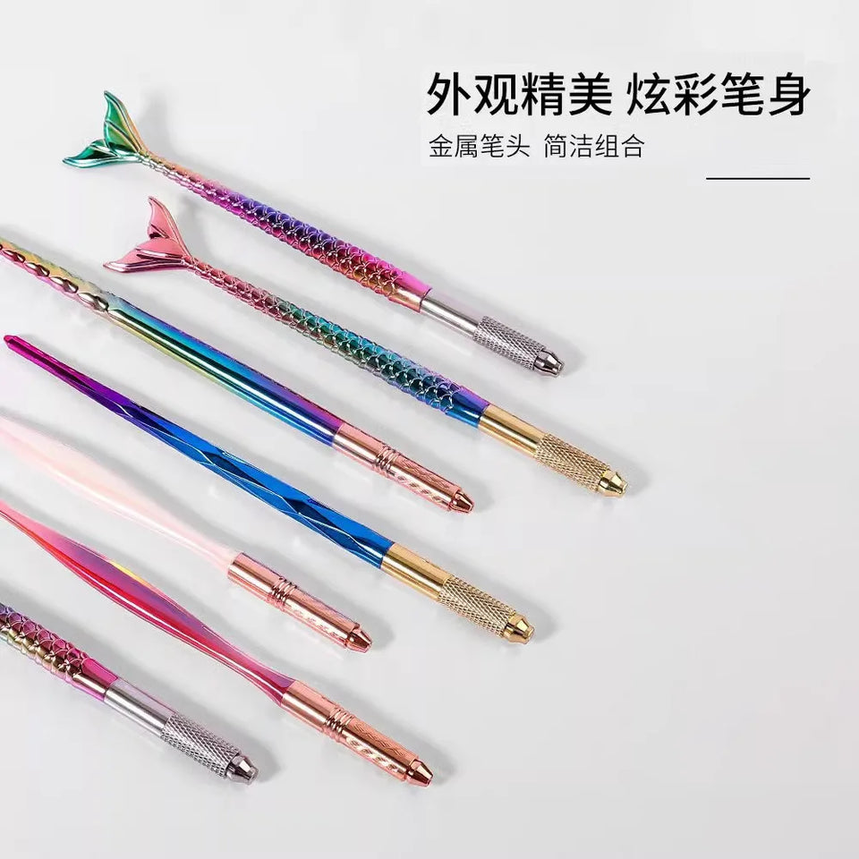 1 Pc Microblading Manual Crystal Acrylic Tattoo Pen Permanent Makeup Eyebrow Tools Multi-Usage For Flat or Round Needles