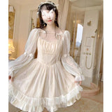 Long Sleeve Kawaii Lolita Vintage Mini Dress