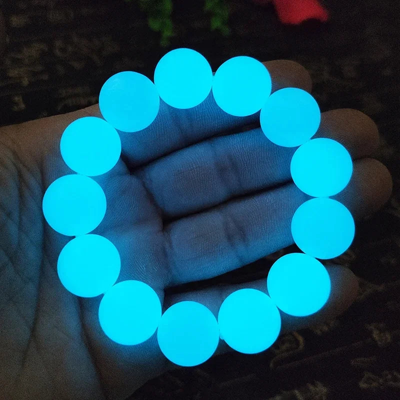 Luminous Bracelets For Women Men Fluorescent Natural Stone Bracelet Night Light Glowing Beads Bangle Fashion Jewelry Couple Gift