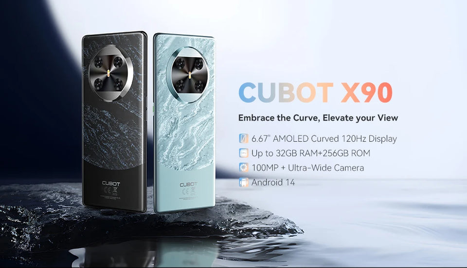 CUBOT X90, New Smartphone Android 14, 6.67" AMOLED Curved 120Hz Display, 32GB RAM(16GB+16GB), 256GB ROM, Helio G99, 100MP, NFC