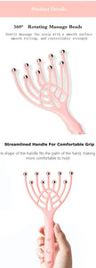 1 Pc Head Massager Scalp Neck Comb Roller Five Finger 9 Claws Steel Ball Hand Held Relax Spa Hair Care For Hair Stress Relief