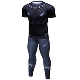 Compression Shirt Black Panther Spider Fitness Winter Soldier Gym Workout MMA Rashguard BJJ Men Jiu Jitsu Running Jogging Set