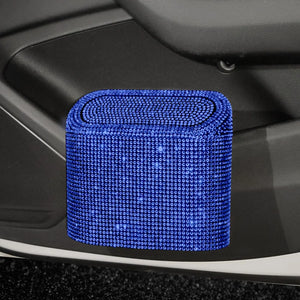 Glitter Trash Can Auto Supplies Storage Box Garbage Grabber Bling Rhinestone Interior Accessories Square Pressing Car Trash Bin