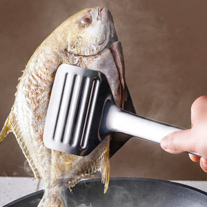 Stainless Steel Fish Spatula Kitchen Accessories Household Steak Clip BBQ Tongs Frying Fish Spatula Clip Kitchen Gadgets