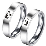 Stainless Steel Little Penguin Ring  Penguin Hand Heart Gesture Couple Rings For Men Women Hand Jewelry YLQ10077