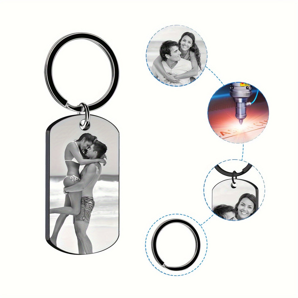 Personalized Keychain With Engraved Photos/Text